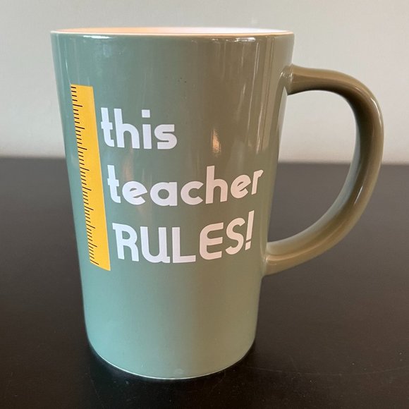 THIS TEACHER RULES Stoneware Mug ~ Back-to-School Teacher Appreciation Gift - Picture 2 of 7